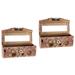 Lipstick Storage Box Set of 2 Mini Jewelry Case Purses Balm Containers Compact Leather Pink