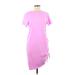 Universal Thread Casual Dress - Shift High Neck Short sleeves: Pink Print Dresses - Women's Size Medium