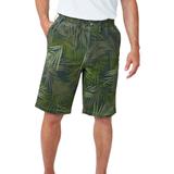 Men's Big & Tall 10" Flex Full-Elastic Waist Chino Shorts by KingSize in Olive Leaf (Size 60)