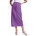 Plus Size Women's Classic Cotton Denim Midi Skirt by Jessica London in Bright Violet (Size 36) 100% Cotton