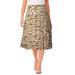 Plus Size Women's Button-Front Gauze Midi Skirt by Jessica London in New Khaki Watercolor Animal (Size 14 W)