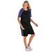 Plus Size Women's 2-Piece Short-Sleeve Set by Woman Within in Black Bright Cobalt (Size 2X)