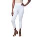 Plus Size Women's Stretch Cotton Eyelet Capri Legging by Jessica London in White Floral Eyelet (Size 3X)