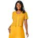 Plus Size Women's Crochet Shrug by Jessica London in Sunset Yellow (Size 1X)