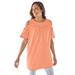 Plus Size Women's Eyelet Cold-Shoulder Tunic by Woman Within in Orange Melon (Size L)