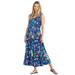 Plus Size Women's Pintucked Sleeveless Dress by Woman Within in Evening Blue Poppy Blossom (Size 5X)