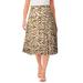 Plus Size Women's Button-Front Gauze Midi Skirt by Jessica London in New Khaki Watercolor Animal (Size 12 W)