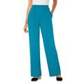 Plus Size Women's Pull-On Elastic Waist Soft Pants by Woman Within in Turq Blue (Size 28 T)