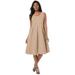 Plus Size Women's Cotton Denim Dress by Jessica London in New Khaki (Size 16)