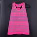 Athleta Tops | Athleta "Breathe" Striped Workout Tank In Flamingo And Silver Size Large | Color: Pink/Silver | Size: L