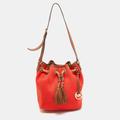 Michael Kors Bags | Michael Michael Kors Orange/Brown Canvas And Leather Marina Drawstring Bag | Color: Orange | Size: Os