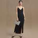 Anthropologie Dresses | Anthropologie Bhldn Lyra V-Neck Faux-Wrap Stretch Crepe Midi Dress | Color: Black | Size: 14