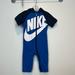 Nike One Pieces | Nike Baby One Piece Hooded Coverall Short Sleeve 18 Months | Color: Blue | Size: 18mb