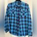 J. Crew Tops | Cobalt And Navy Blue Buffalo Check Jcrew Button Down Size 6 | Color: Blue | Size: 6