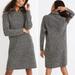 Madewell Dresses | Madewell Half Zip Collared Ribbed Marled Merino Wool Grey Sweater Dress Large | Color: Black/Gray | Size: L