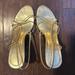 Nine West Shoes | Nine West Cute, Gold, Strappy, Heels - Size 8.5 | Color: Gold | Size: 8.5