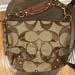 Coach Bags | Coach Carly Shoulder Bag With Large C Print And Tan Leather Accents, Vintage Bag | Color: Brown | Size: Os