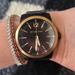 Michael Kors Accessories | Mk 44mm Black Rosegold Bracelet Watch | Color: Black/Gold | Size: 44mm