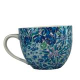 Lilly Pulitzer Dining | Lilly Pulitzer Ceramic Mug Blue Floral Gold Embellished Tea Coffee 10 Oz. | Color: Blue/Purple | Size: Os