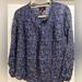 J. Crew Tops | J Crew Liberty Of London Art Fabrics 2 Cotton Silk Blend Popover Black Blue | Color: Black/Blue | Size: 2