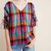 Anthropologie Tops | Maeve By Anthropologie Plaid Shirt Size Small | Color: Blue/Pink | Size: S