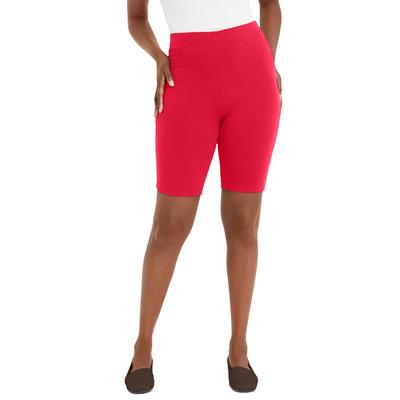 Plus Size Women's Everyday Stretch Cotton Bike Short by Jessica London in Vivid Red (Size 18/20)
