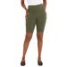 Plus Size Women's Everyday Stretch Cotton Bike Short by Jessica London in Dark Olive Green (Size 38/40)