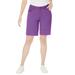 Plus Size Women's Classic Cotton Denim Shorts by Jessica London in Bright Violet (Size 26 W) 100% Cotton Jean