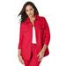 Plus Size Women's Classic Cotton Denim Jacket by Jessica London in Vivid Red (Size 18) 100% Cotton Jean Jacket