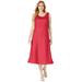 Plus Size Women's Linen Fit & Flare Dress by Jessica London in Bright Red (Size 12 W)