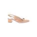 L.K. Bennett Heels: Pumps Chunky Heel Classic Ivory Print Shoes - Women's Size 37.5 - Almond Toe