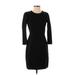 J.Crew Casual Dress - Sheath High Neck 3/4 sleeves: Black Solid Dresses - Women's Size 4