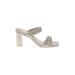 Dolce Vita Heels: Slide Chunky Heel Casual Ivory Solid Shoes - Women's Size 7 1/2 - Open Toe