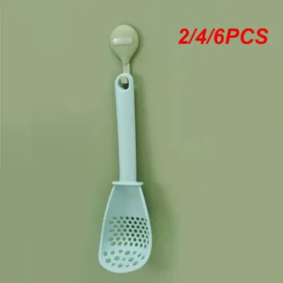 2/4/6PCS Filter Home Drain Press Useful Kitchen Grinding Spoon Kitchen Cooking Gadgets Small Colander Kitchen Household Silicone