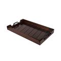 Bamboo Land- Large Wooden Serving Tray, 20”X12’’, Dark Brown, Bamboo Tray, Bamboo Serving Tray, Wooden Trays for Food, Bed Tray Decor, Drink Tray, Serving Tray Wood, Wooden Tray with Handles