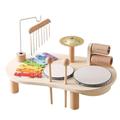 CENMOO Toddler Playing Drum, Wooden Kids Drum Set, Durable Junior Wooden Drum, Multi Functional Children Percussion Drum, Boys Drum Play with Xylophone, Educational Drum Toy for Boys Girls Childrens