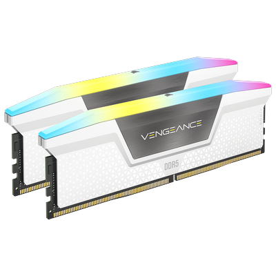 CORSAIR PC-Arbeitsspeicher "VENGEANCE RGB DDR5 Memory", weiß, 2 x 16 GB, Arbeitsspeicher, Kundenspezifische Leistungs-PCB