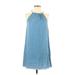 BDG Casual Dress - A-Line Halter Sleeveless: Blue Solid Dresses - Women's Size Small