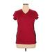 Beverly Hills Polo Club Short Sleeve T-Shirt: Burgundy Tops - Women's Size X-Large