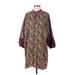 Sachin + Babi Casual Dress - Popover: Brown Paisley Dresses - Women's Size Small Petite