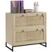 2 Drawer File Cabinet with Lock, Vertical Filing Cabinet with Keys, Rattan Drawers and Adjustable Hanging Bar