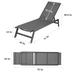 2-Pcs Set Chaise Lounge, All Weather Adjustable Recliner Chairs, Gray