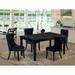 East West Furniture Kitchen Table Set Consists of a Rectangle Dining Table and Padded Parson Chairs, Black (Pieces Options)