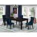 East West Furniture Dinette Set- a Dining Table with Butterfly Leaf and Upholstered Chairs, Black (Pieces Options)