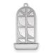 Curata Sterling Silver Rhodium-Plated Blank Christmas Window Pane Ornament