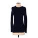 Zara Pullover Sweater: Blue Solid Tops - Women's Size Small