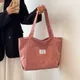 Sac à Main en Velours Côtelé de Grande Capacité pour Femme Nouvelle Mode Simple Loisirs Sacs