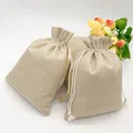 Pochettes cadeaux en Jute de 15x20cm 10 pièces sacoches cadeaux en toile de Jute sac à cordon en