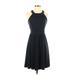 Banana Republic Factory Store Casual Dress - A-Line Halter Sleeveless: Black Solid Dresses - Women's Size 2