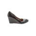 CL by Laundry Wedges: Brown Print Shoes - Women's Size 9 - Round Toe